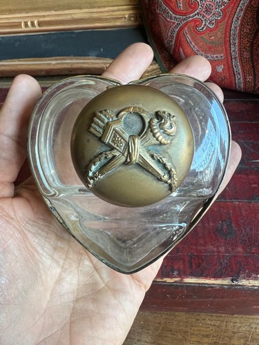Encrier cœur xix eme verre - &,