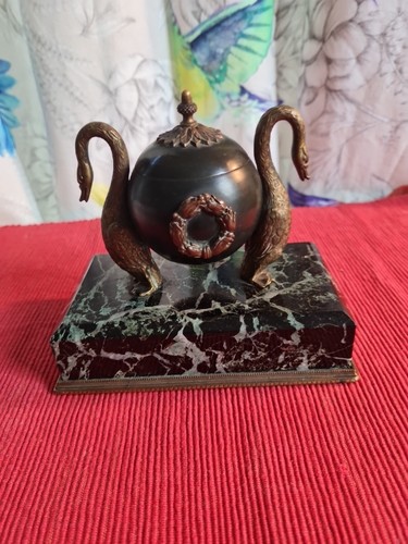 Encrier bronze empire col - encrier, de