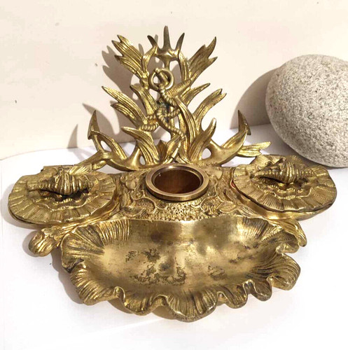 Calamaio bronzo firmato fleg - firmato,