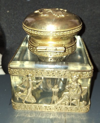 Encrier ancien cristal et - encrier,