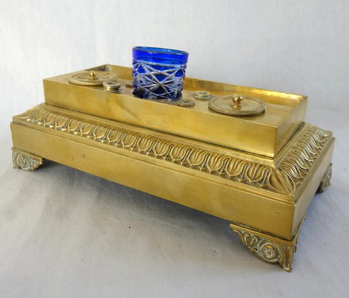 Encrier empire bronze doré - -,