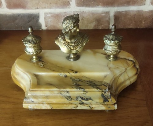 Encrier ancien marbre et - encrier, en