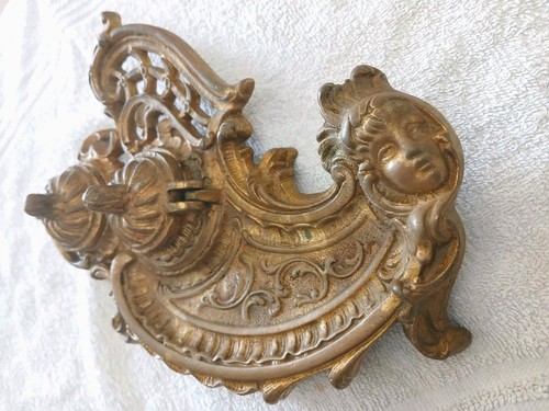 Beau encrier bronze rococo - encrier,